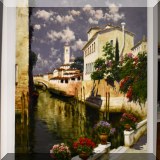 A27. Oil on canvas ”Canal in Haze” by Antonio Sannino 47”h x 31”w